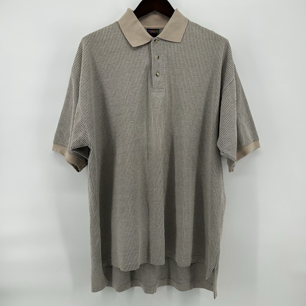 Performance Outfitters Polo Mens 2XL Waffle Knit Golf Shirt Dadcore Vintage 90's